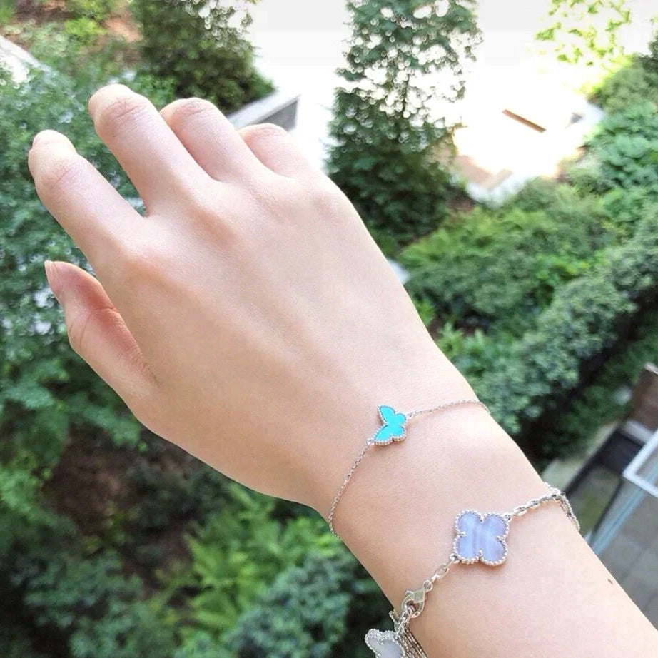 [⭐JeweliWhal]BUTTERFLY TURQUOISE BUTTERFLY BRACELET SILVER