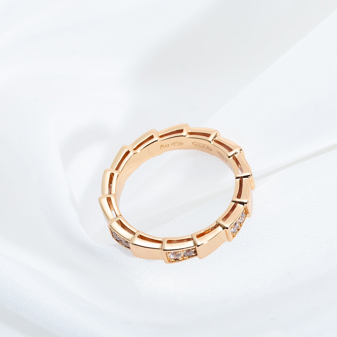[⭐JeweliWhal]SERPENTI RING PINK GOLD  3MM