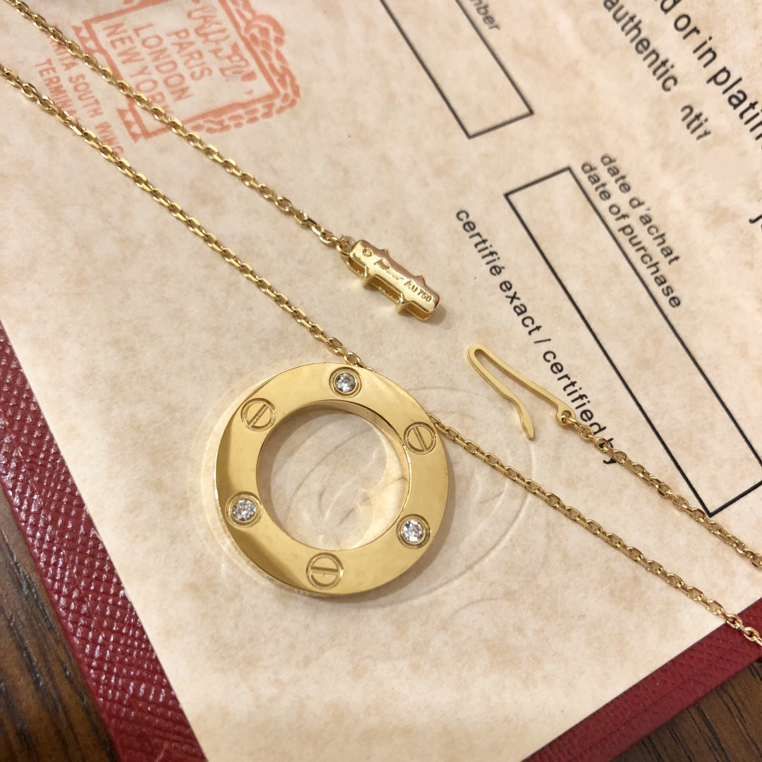 [⭐JeweliWhal]LOVE NECKLACE 16MM 3 DIAMONDS