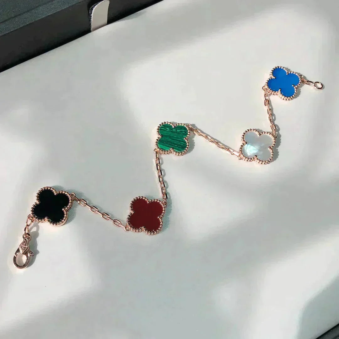 [⭐JeweliWhal]CLOVER 5 MOTIFS MULTICOLOR BRACELET