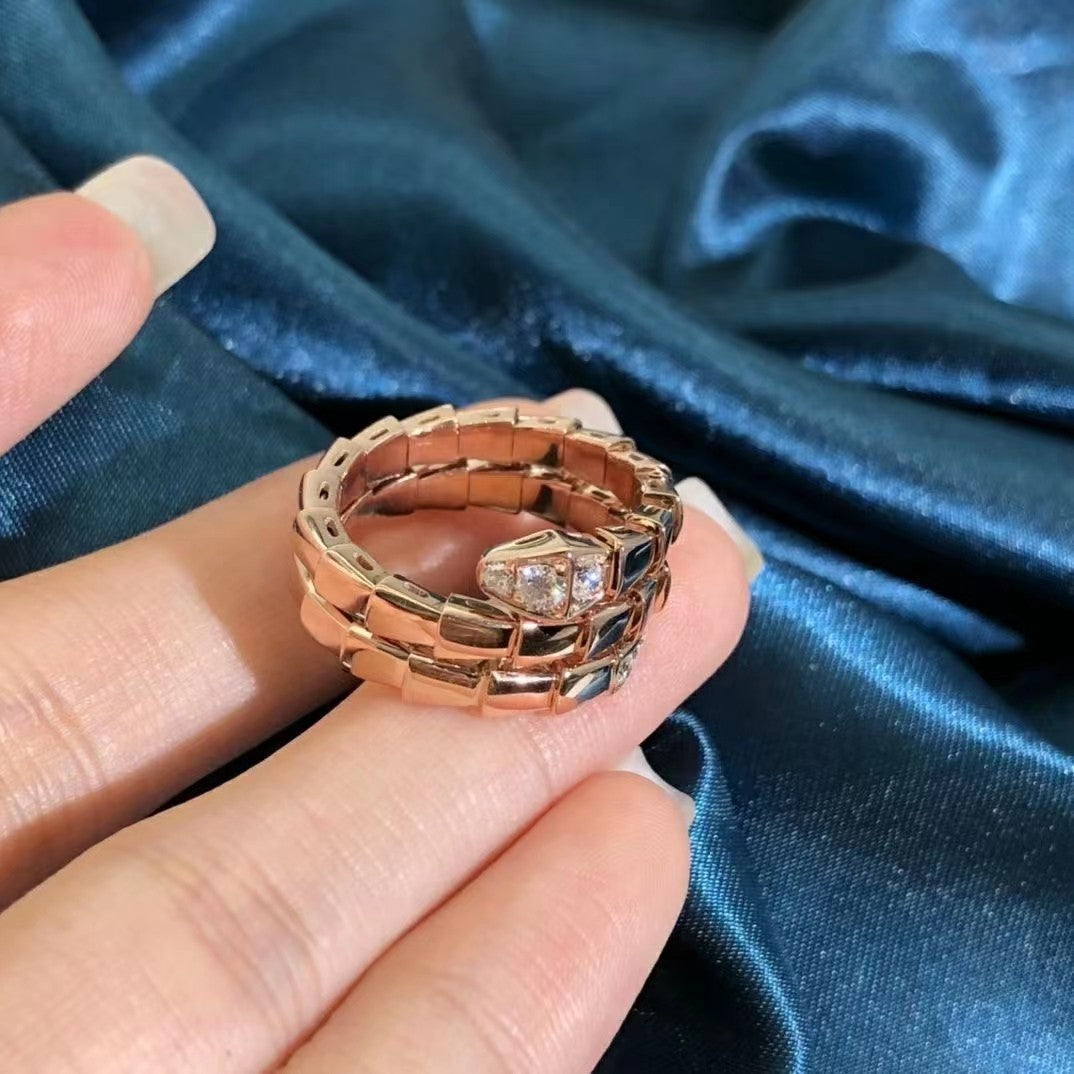 [⭐JeweliWhal]SERPENTS DOUBLE ROW DIAMOND RING