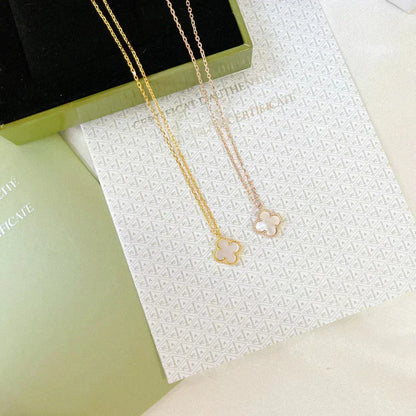 [⭐JeweliWhal]CLOVER MINI 9.5MM WHITE MOTHER-OF-PEARL NECKLACE