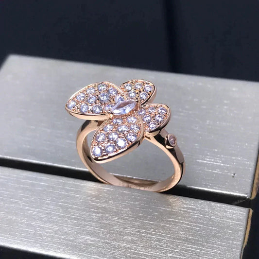 [⭐JeweliWhal]BUTTERFLY PINK GOLD DIAMOND RING