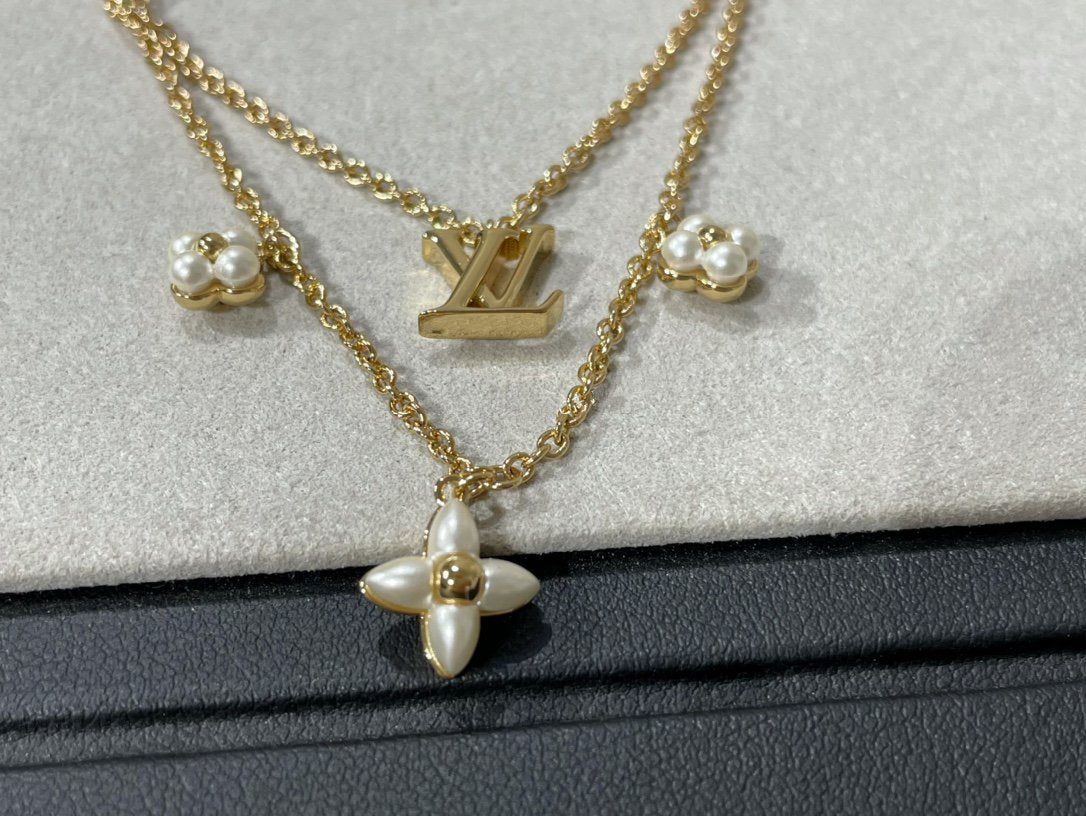 [⭐JeweliWhal]FLOWERGRAM GOLD MOP DOUBLE ROW NECKLACE