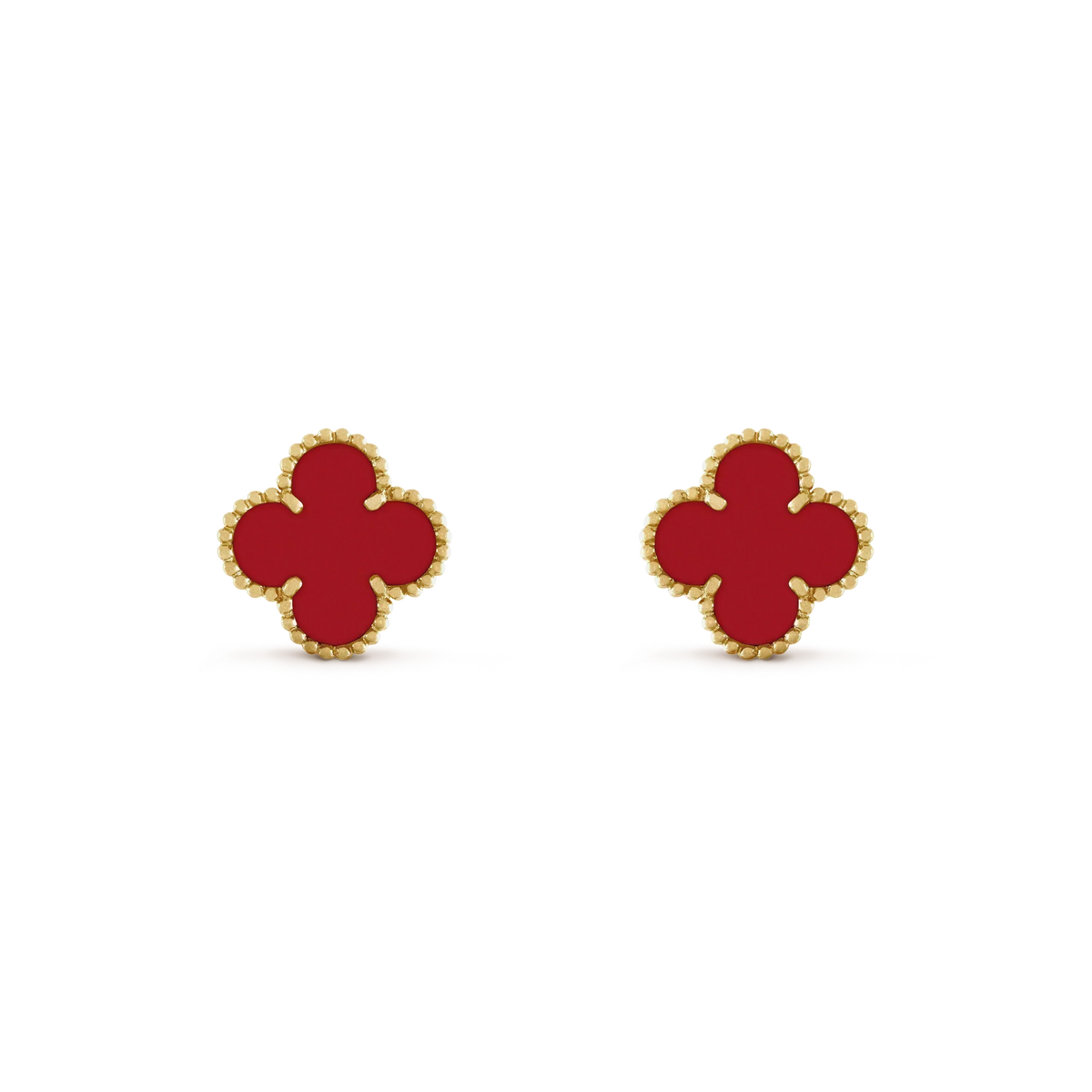 [⭐JeweliWhal]CLOVER MINI 9.5MM CARNELIAN EARRINGS