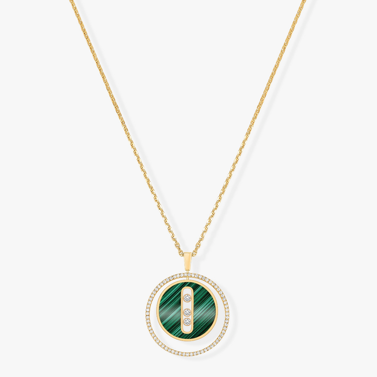 [⭐JeweliWhal]Demo MOVE 3 DIAMOND MALACHITE GOLD DIAMOND NECKLACE