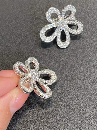 [⭐JeweliWhal]FLOWERLACE EARRINGS FULL DIAMONDS
