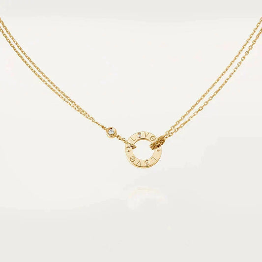 [⭐JeweliWhal]LOVE NECKLACE 16MM 2 DIAMONDS