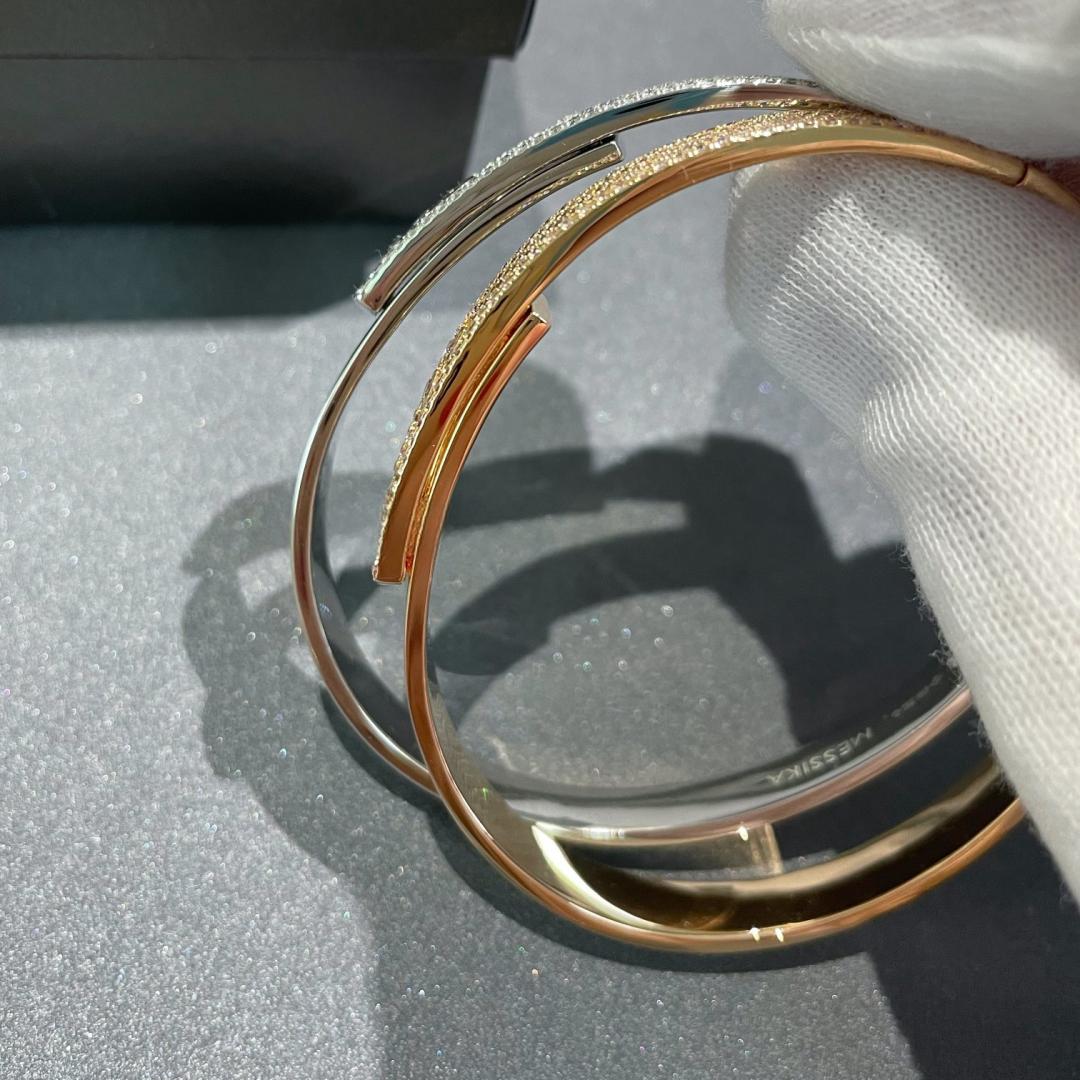 [⭐JeweliWhal]Move Noa Rose Gold Pavé Diamond Bangle Bracelet