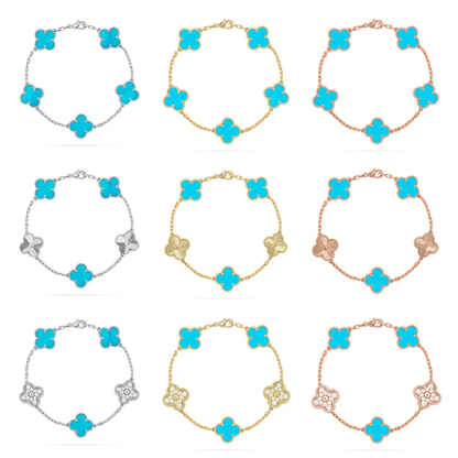 [⭐JeweliWhal] CLOVER 5 MOTIF TURQUOISE BRACELET COLLECTION