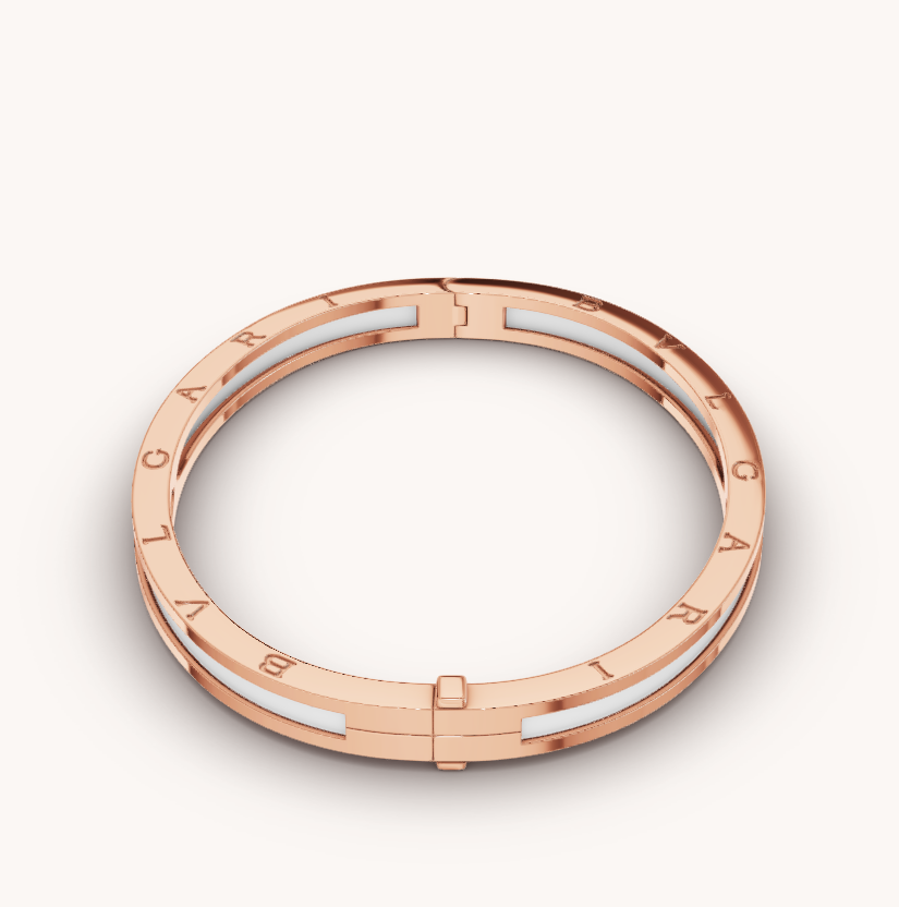 [⭐JeweliWhal]ZERO 1 PINK GOLD WITH WHITE CERAMIC BRACELET