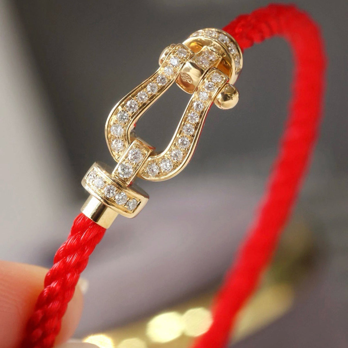 [⭐JeweliWhal]FORCE LARGE HORSESHOE FULL DIAMOND BRACELET ROSE GOLD