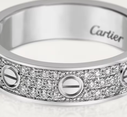 [⭐JeweliWhal]LOVE RING 4mm-wide full-diamond ring silver
