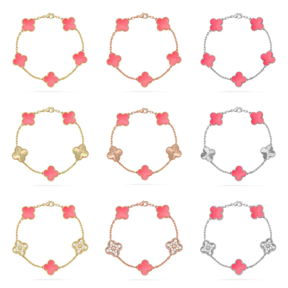 [⭐JeweliWhal] CLOVER 5 MOTIFS  PINK MOP BRACELET COLLECTION