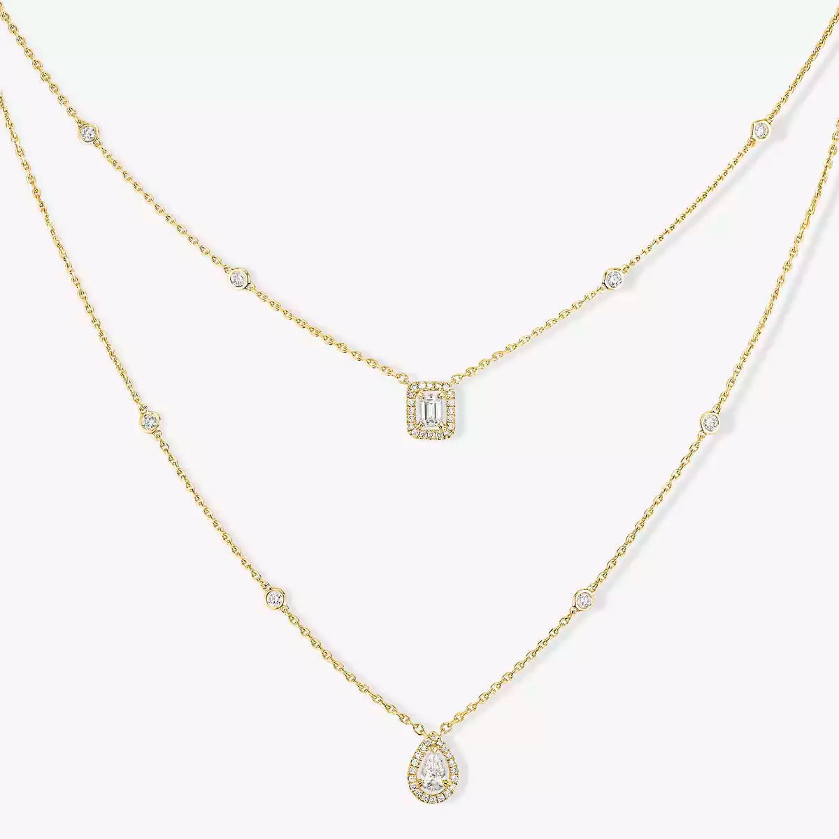 [⭐JeweliWhal]Diamond Necklace My Twin 2 Rows