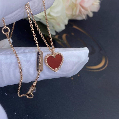 [⭐JeweliWhal]SWEET CLOVER CARNELIAN HEART NECKLACE